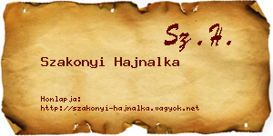 Szakonyi Hajnalka névjegykártya